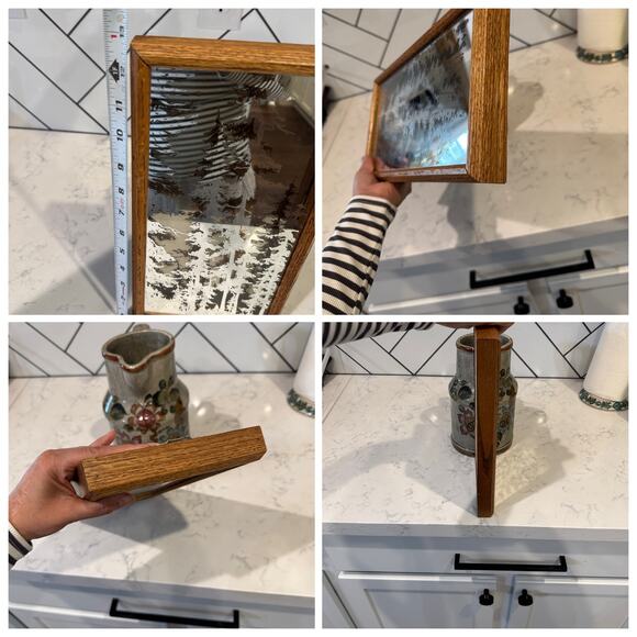 Rare Dimensional Design pine tree mirror 3D framed shadow box vintage 13” - Picture 11 of 11